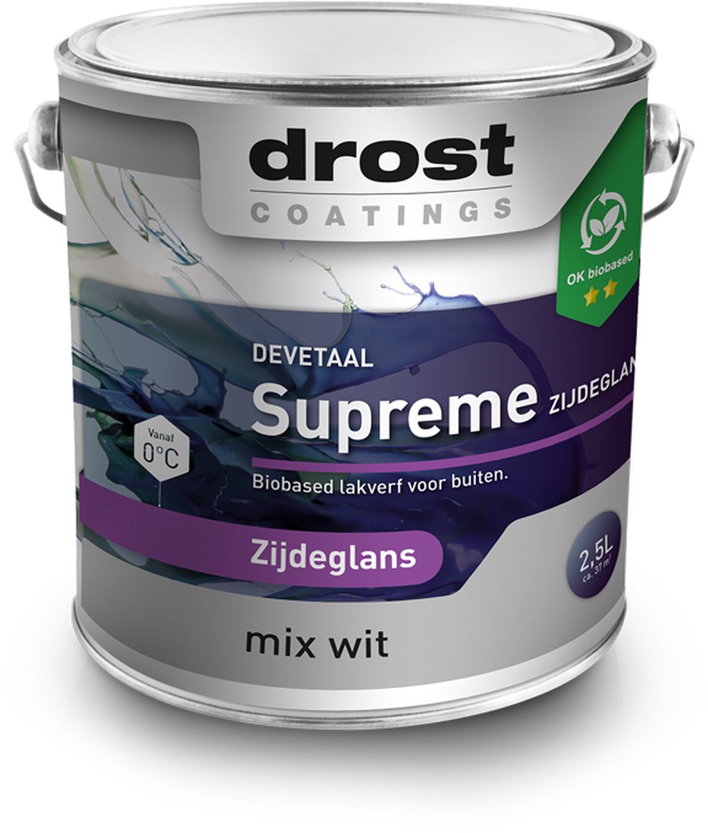 Devetaal Supreme zijdeglans wit 1 liter