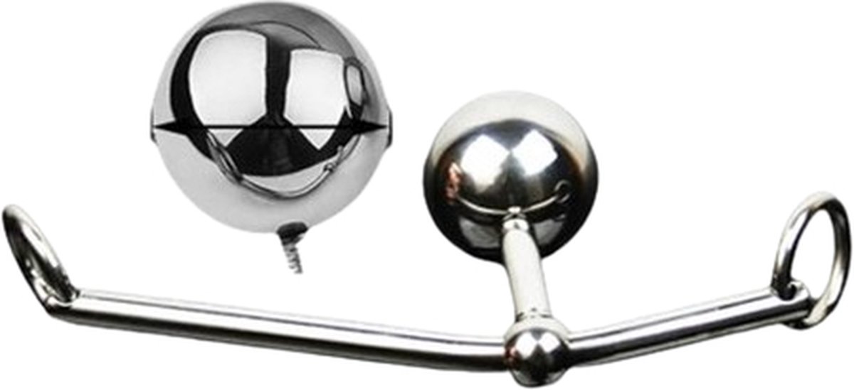 Goedkoopste Vrouwelijke anale en vagina bal - Anale haak - BDSM- Twee ringen voor bondage - Kuisheid - RVS - Buttplug
