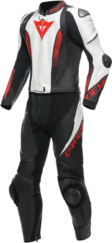 Foto: Dainese laguna seca 5 2pcs leather suit black white lava red 52 maat racepak