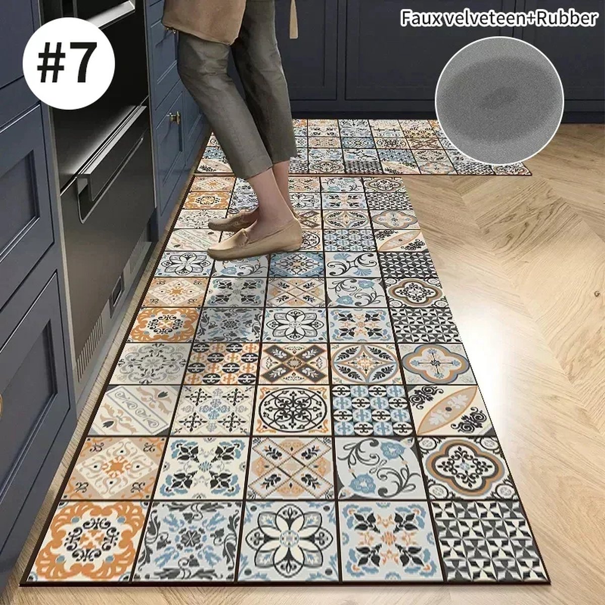 LY4U Set van 2 keukentapijten, wasbare keukenmatten, antislip loper