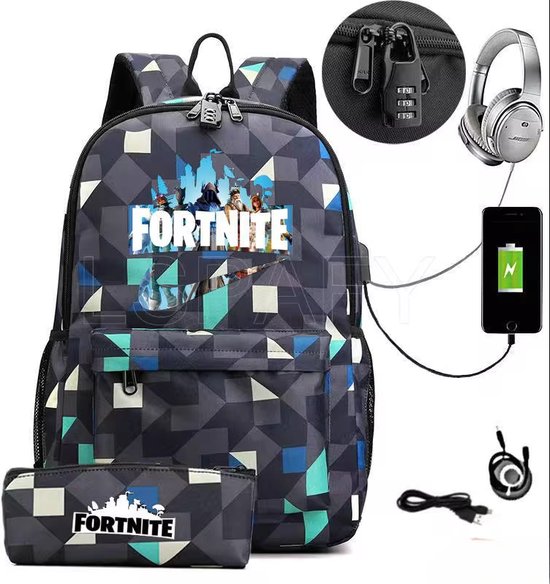 Fortnite Rugtas Schooltas Rugzak Back2 school Inclusief USB opladen . bol