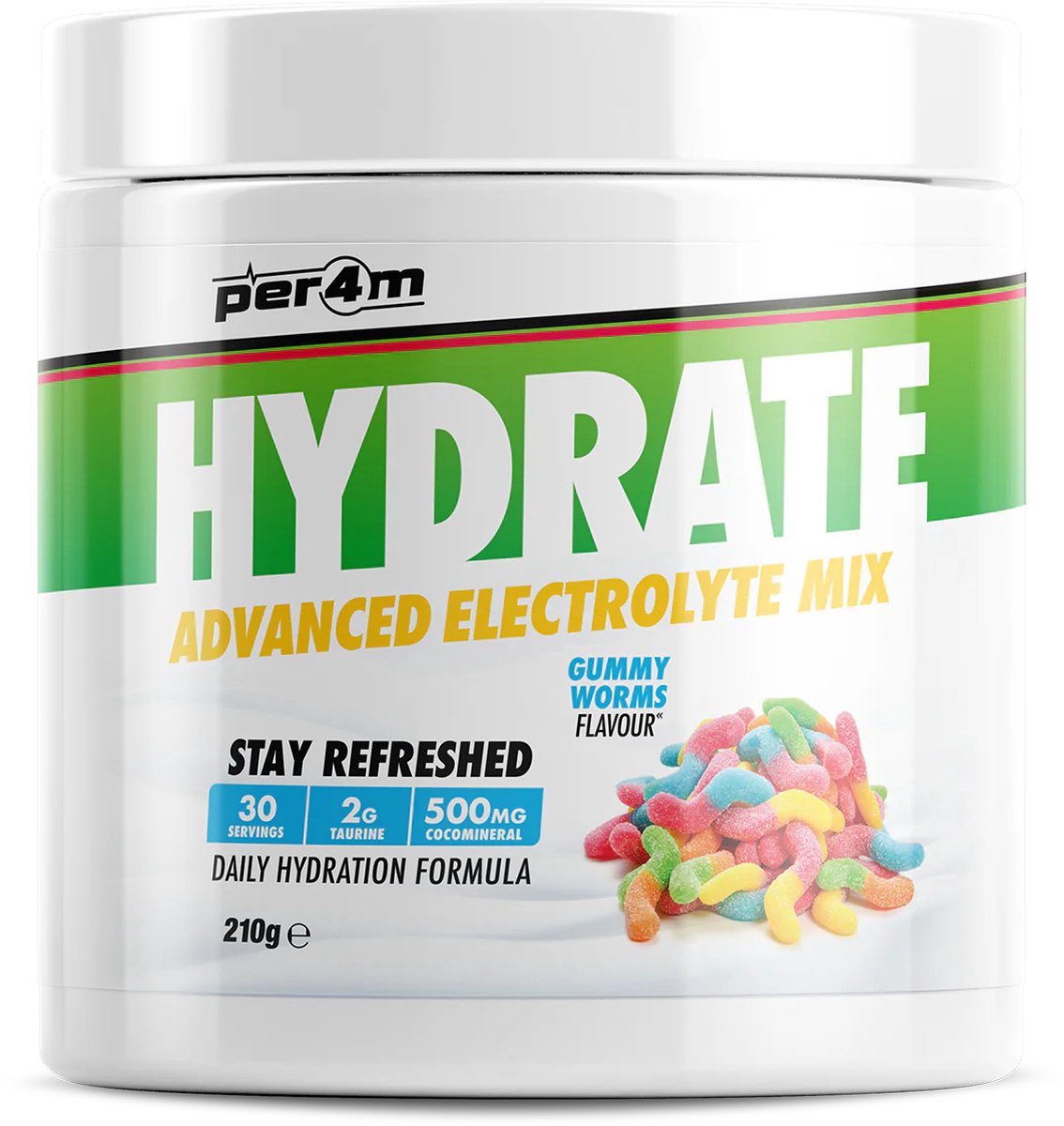 Goedkoopste Per4m - Hydrate - Advanced Electrolyte Mix - Gummy Worms - 30 servings - Elektrolyten - Electrolytes - Elektrolyten poeder - Sportdrank - Sportdrank poeder - Taurine