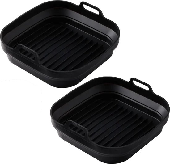 Foto: Inklapbare airfryer bakjes siliconen 2 stuks 22 5 x 22 5 cm 100 bpa vrij airfryer accessoires bakpapier alternatief