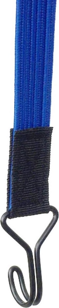 Snelbinder met haken - Plat elastiek - 80cm - Blauw