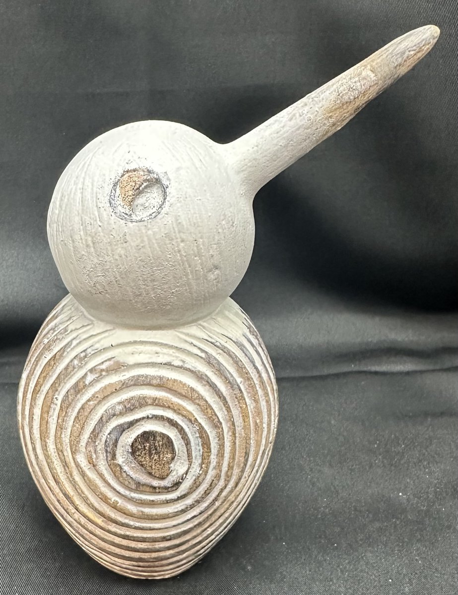 Impuls Decoratief beeld "Vogel" - wit - Hoogte 13x8x4 cm - polyresin - Decoratieve beeldjes - Woonaccessoires Gebroken wit
