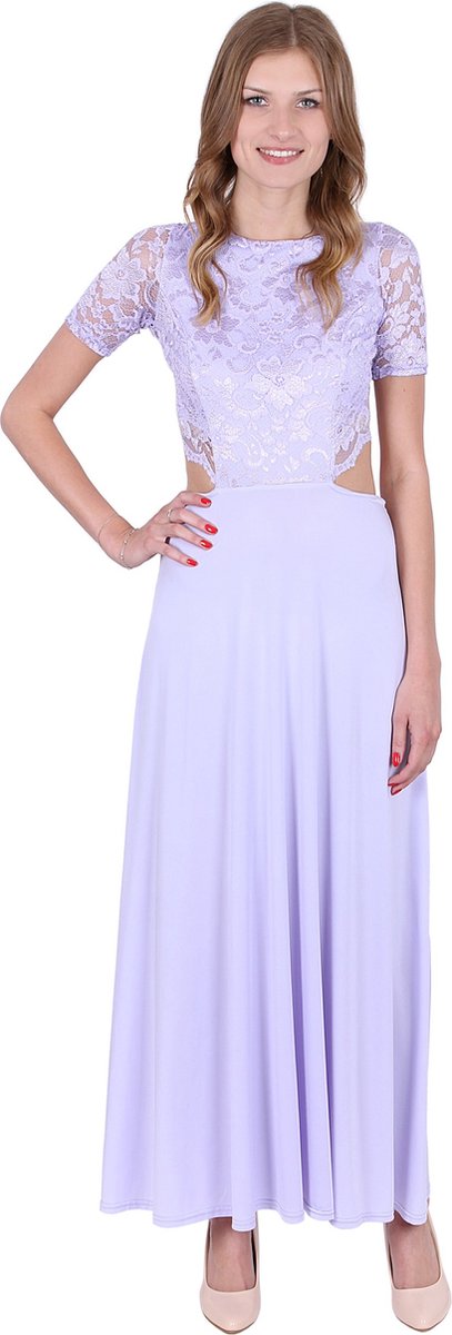 Elegante paarse maxi jurk