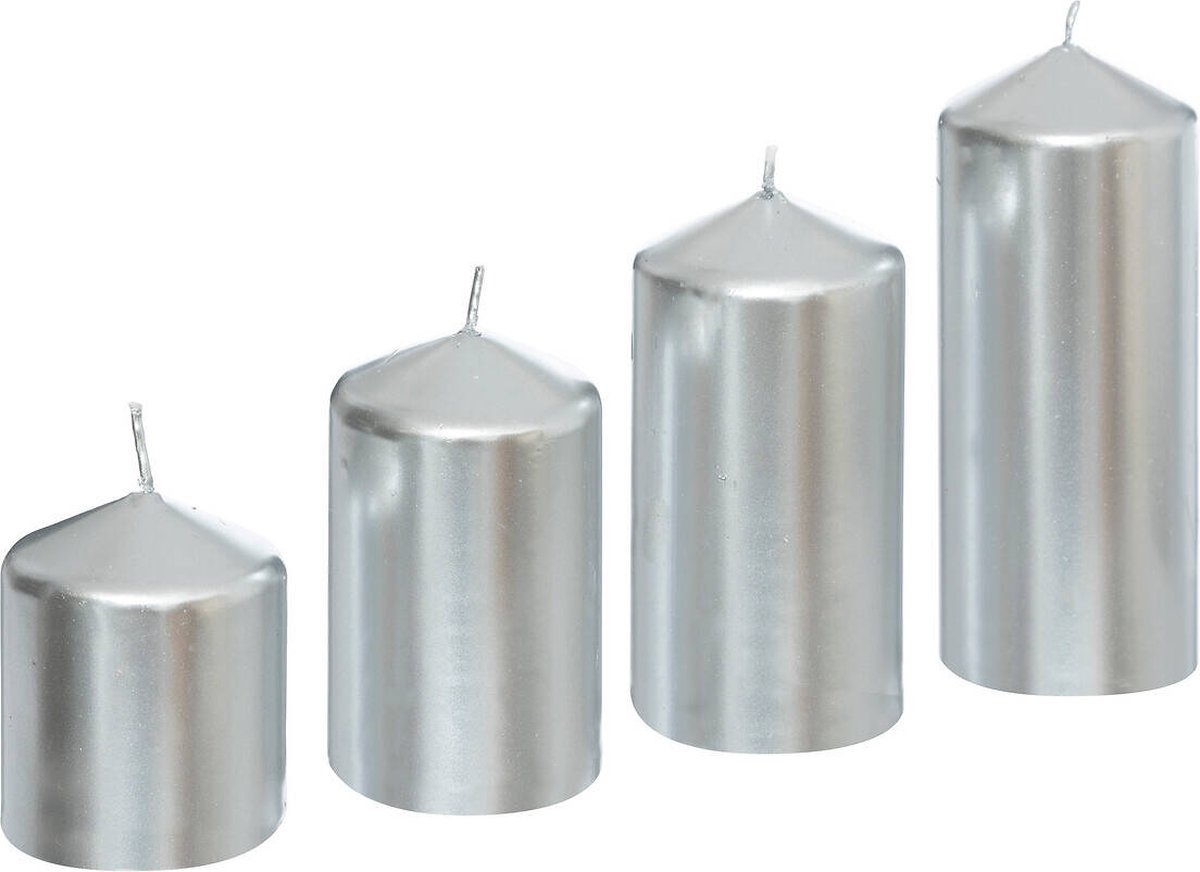 Set van 4 kaarsen in verschillende maten, Ø 5 cm