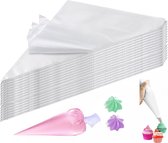 Spuitzakken - 100 stuks - Transparant Spuitzakken - Slagroom - Taart versieren - 46 x 25 cm - Zeer stevige Spuitzak - voor het versieren en bakken van fondant taarten en cupcakes