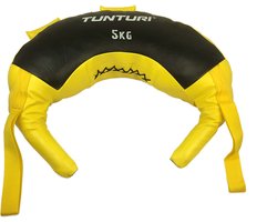 Tunturi Bulgarian bag gewicht 5kg - Fitness sandbag voor krachttraining - Powerbag Geel - Incl. gratis fitness app