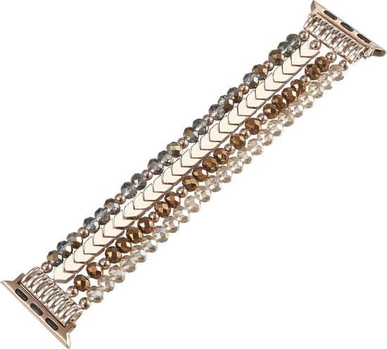 Bracelet de Perles de style Boho pour Apple Watch Band série 10 42 mm/41 mm/40 mm/38 mm – Flèche marron – Bande élastique extensible faite à la main Mode femme pour remplacement de bracelet iWatch