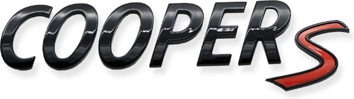 TLVX Cooper S embleem Zwart glanzend - Voor Mini Cooper Countryman S R56 R53 R50 F56 R52 F54 R57 - Logo voor Mini Cooper kofferklep Glossy Black - Plakletters Zwart Achterklep