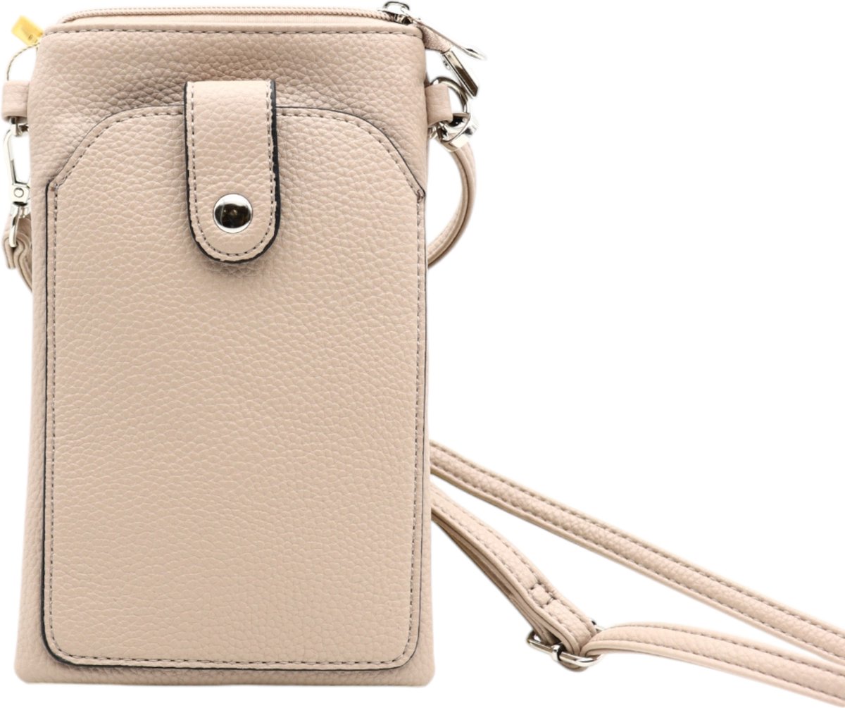 Flora&Co - Paris - Handig Crossbody hand/telefoontasje voor mobiel - gsm - beige