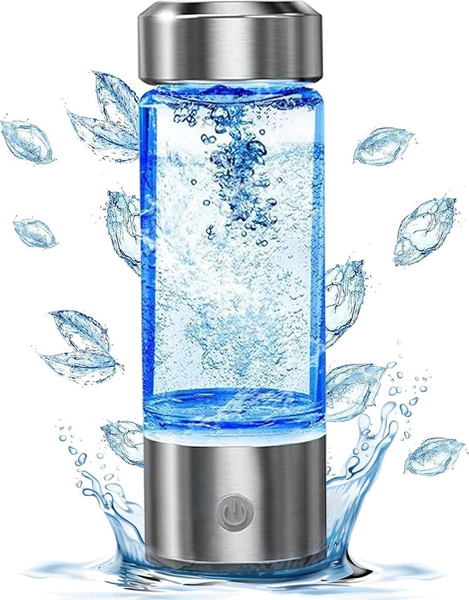 Bol.com Waterstof Rijke Waterfles met SPE PEM Technologie - 450ml Draagbare Glass Waterfles - Verbetering van Waterkwaliteit - T... aanbieding