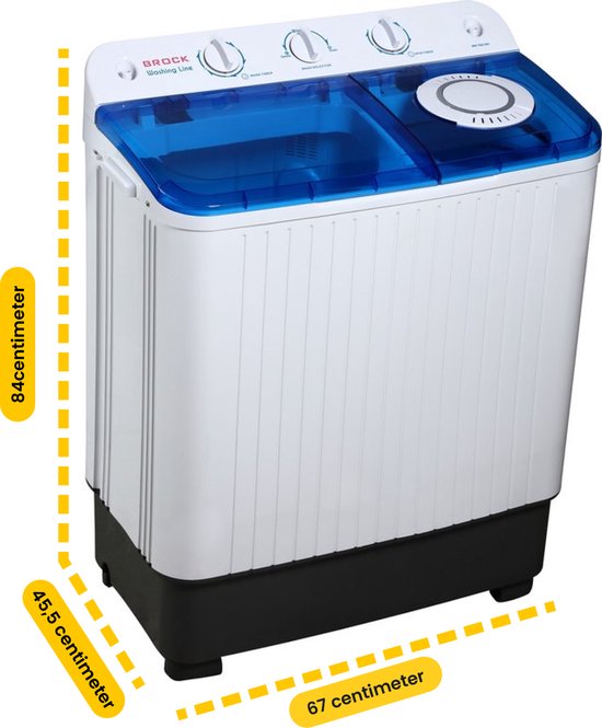 Brock XXL camping wasmachine - Dubbele trommel - 7,8Kg was en 6,0Kg centrifuge capaciteit van Brock Electronics — afbeelding 5