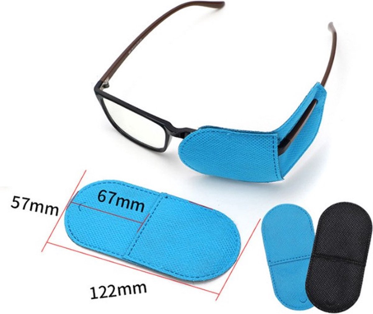2 stuks 3D ooglapjes voor links en rechts volwassenen verstelbare oog verstelbare medische ooglap voor lui oog groot zwart (rechteroog