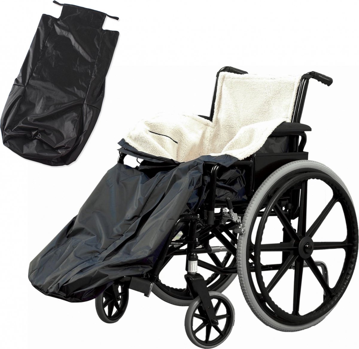 Goedkoopste Fleece Rolstoelhoes Voetenzak - Rolstoel Deken - Premium rolstoelhoes - Warm - Waterdicht - Bedekt Benen en Onderlichaam - Unisex - Warm & Comfortabel - dikke warme rolstoel fleece omslagdeken