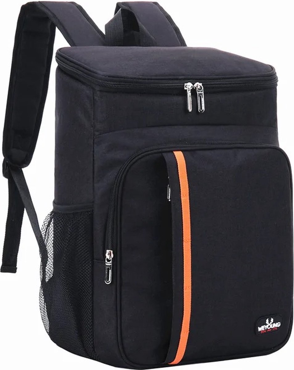 WiseGoods Luxe Koelrugzak 20L - Koeltas Rugzak - Koelrugtas - Lunch / Picknick / Kamperen - Outdoor Rugzakken - Koeltassen - Zwart