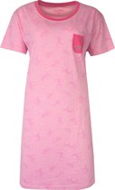 Irresistible Dames Nachthemd - Katoen - Ronde Hals - Lichtroze - Maat XL