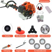 Bol.com Kibani 6-in-1 Multitool incl 4 onkruidborstels- 52 cc - 1.9 PK 2-takt Benzine Motor - Heggenschaar - Kettingzaag - Grast... aanbieding