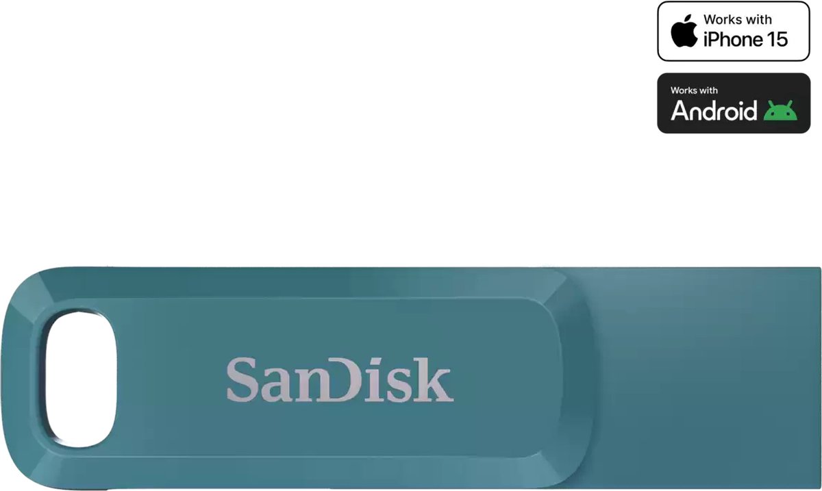 SanDisk Ultra Dual Drive Go USB flash drive 512 GB USB Type-C 3.2 Gen 1 (3.1 Gen 1) Turkoois
