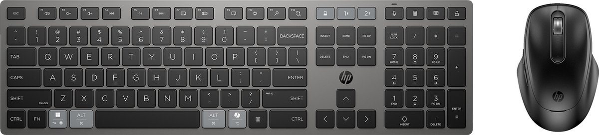 HP 720 Dual-Mode Draadloos Toetsenbord en Muis QWERTY