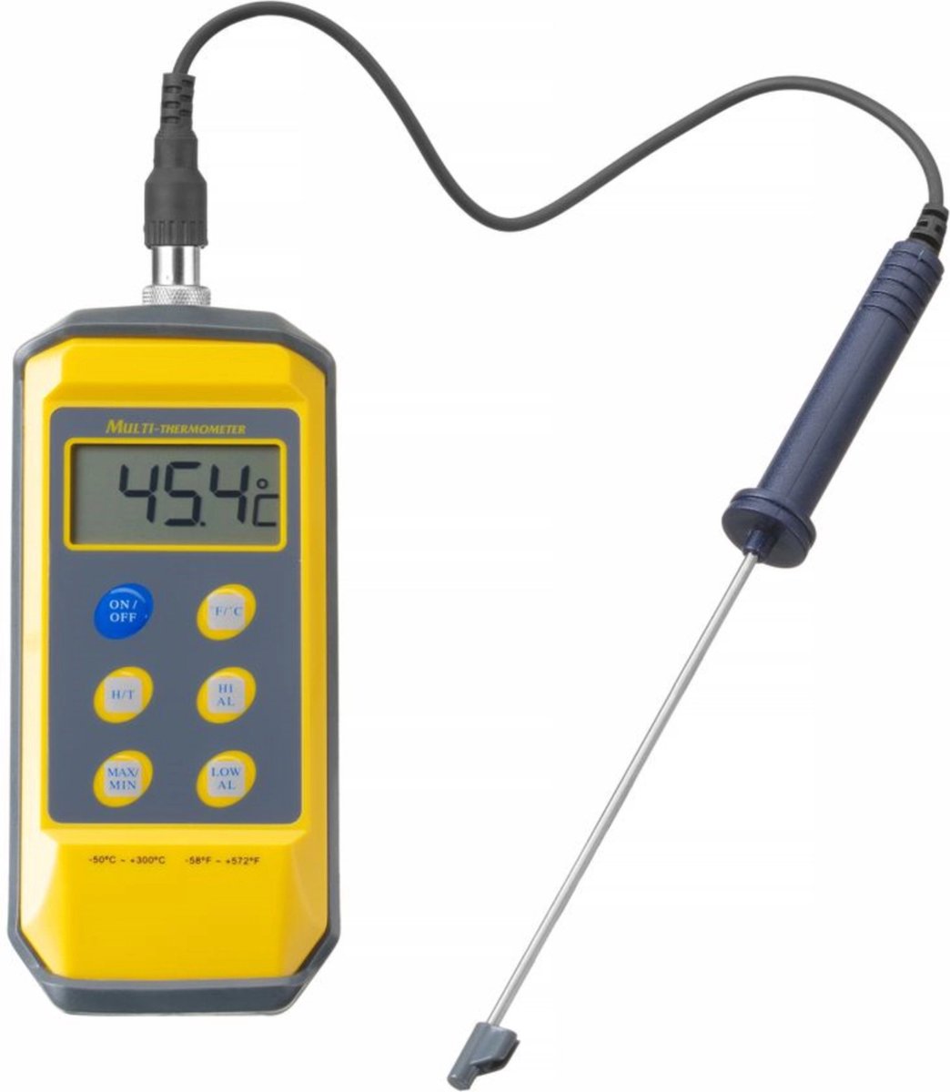 Hendi Thermometer Digitaal - met Stiftzonde - Schokbestendig - Professionele Temperatuurmeter voor Koken - Kookthermometer - Keukenthermometer - Kernthermometer - Temperatuurbereik: ( -50/350°C ) - 20,4x4,2x(H)2cm