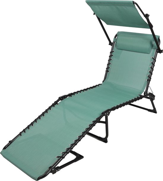 SET X 2 SUN LOUNGE WITH PARASOL AND CUSHION - GROENE — afbeelding 3