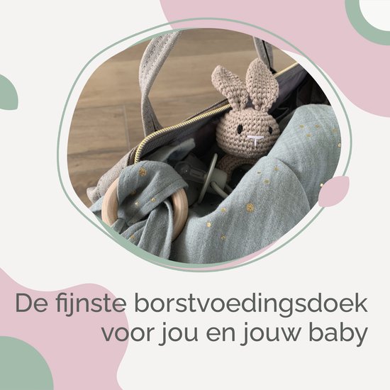 Rose & Ollie borstvoedingsdoek - Zeegroen Sparkle - OEKO-Tex - nursing cover van Rose & Ollie — afbeelding 3