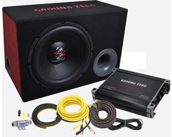 Ground Zero GZ BASS KIT 12.300X - Autosubwoofer - 12" Basreflex Subwoofer-behuizing met Versterker