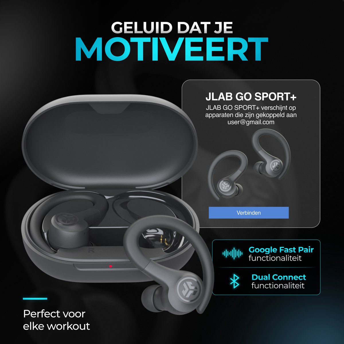 JLab GO Sport - IP55 Waterbeste Sportoordopjes thumbnail 4