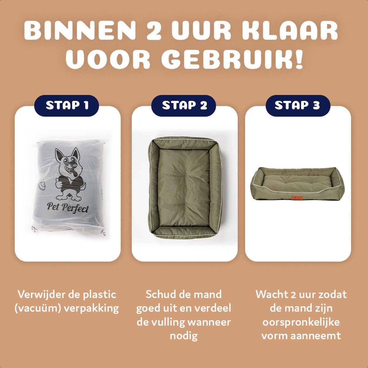 Pet Perfect Benchkussen XL - Hondenkussen Wasbaar - Hondenmand - Groen - 90x55x10 thumbnail 7