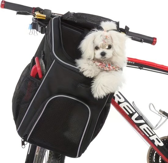 Bovista Fietsmand Hond - Hondenmand Fiets - Voorop - Fietstas Hond - Hondenfietsmand - Zwart
