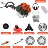 Bol.com Kibani 6-in-1 Multitool incl 2 onkruidborstels- 52 cc - 1.9 PK 2-takt Benzine Motor - Heggenschaar - Kettingzaag - Grast... aanbieding