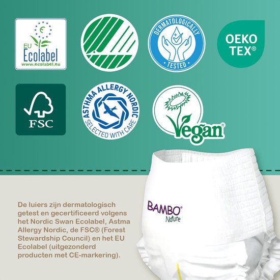 BAMBO Nature Dreamy Night Pants 8-15 ans (35-50 kg) - 60 pièces Coffret mensuel - 0% d'additifs inutiles - Idéal pour les peaux sensibles - Ecolabel Nordic Swan