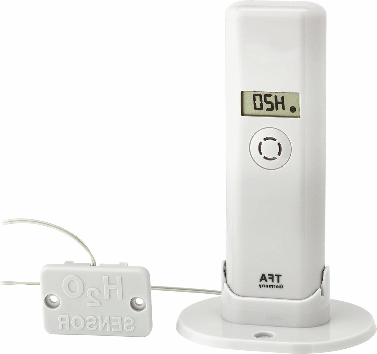 Thermo-hygro-zender met watermelder voor Smart Home Ophalen van gegevens via smartphone Weerswaarschuwing voor waterschade Temperatuur en luchtvochtigheid