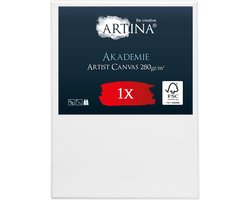 Artina Akademie – Schilderdoeken Canvas 60x80 cm – Spieraam van FSC® Hout – Wit Canvas 100% Katoen – 280 g/m150
