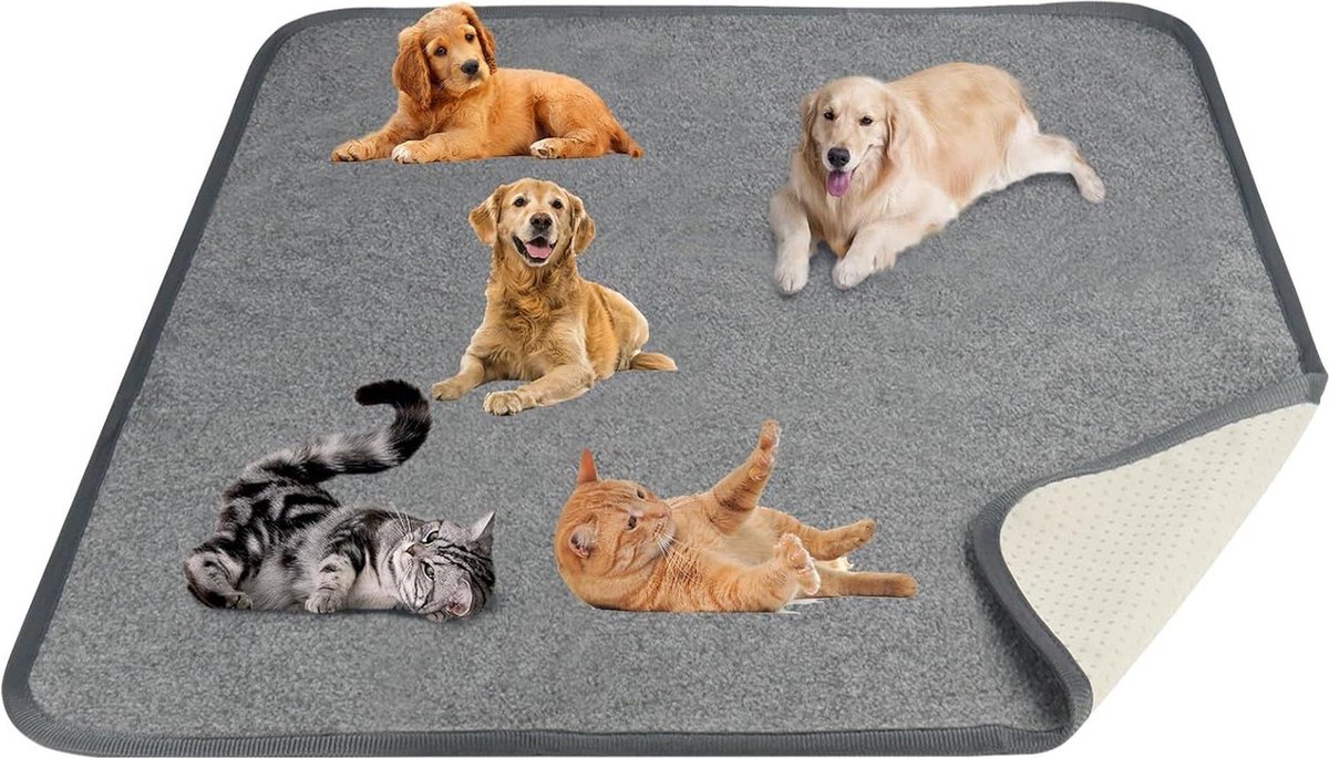 Incontinentieonderlegger wasbaar - 182 x 182 cm - pipi-pads voor cavia's - honden - herbruikbaar - hondentapijt - sneldrogend - absorberend - lekvrij - antislip incontinentie onderlegger