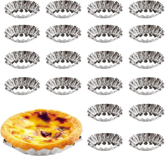Lot De 20 Moules à Muffins En Inox - Diamètre 5,5 Cm, Pour Mini Tartes, Cupcakes, Desserts