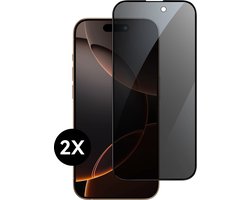 Screenprotector geschikt voor iPhone 16 Screenprotector Privacy Prive Glas Gehard Tempered Glass Full Cover - Screenprotector geschikt voor iPhone 16 Screen Protector Privacy Screen Cover - Volledig dekkend - 2 stuks