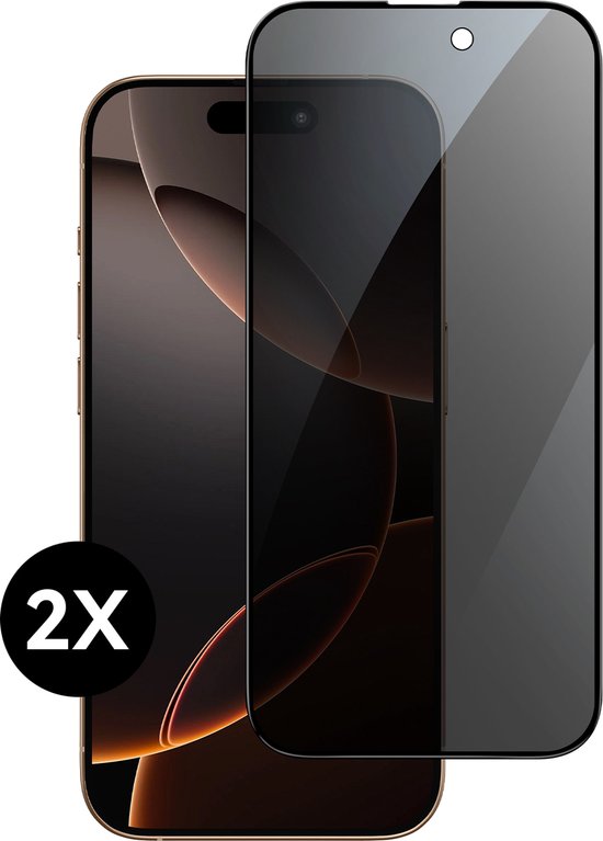 Screenprotector geschikt voor iPhone 16 Screenprotector Privacy Prive Glas Gehard Tempered Glass Full Cover – Screenprotector geschikt voor iPhone 16 Screen Protector Privacy Screen Cover – Volledig dekkend – 2 stuks
