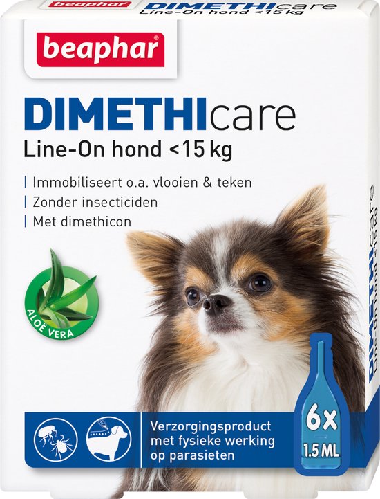 Beaphar Dimethicare Line-on Hond <15 kg - 6 Pipetten