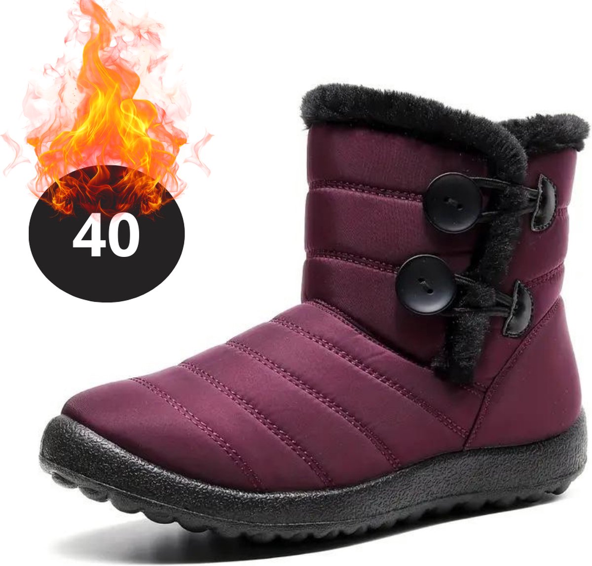 Bovista Snowboots Sneeuwschoenen Sneeuwboots Dames Wintersport Ski Skischoenen – 40 Knopen Rood