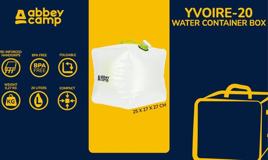 Abbey Camp Watercontainer met handgrepen en tapkraan - 20L van Abbey Camp — afbeelding 3