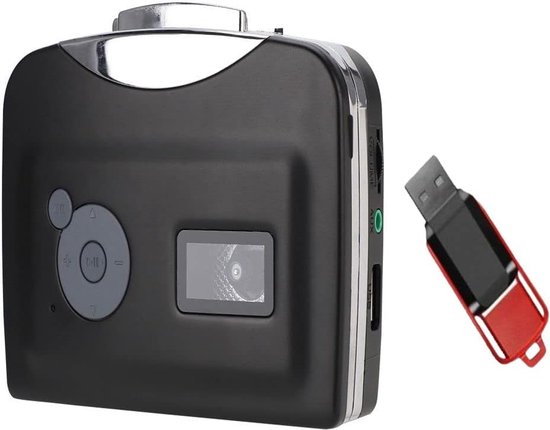 Draagbare Cassettespeler, USB-cassette Naar MP3-converter cassettespeler met 3,5 Mm Koptelefoonaansluiting, Compatibele Pc