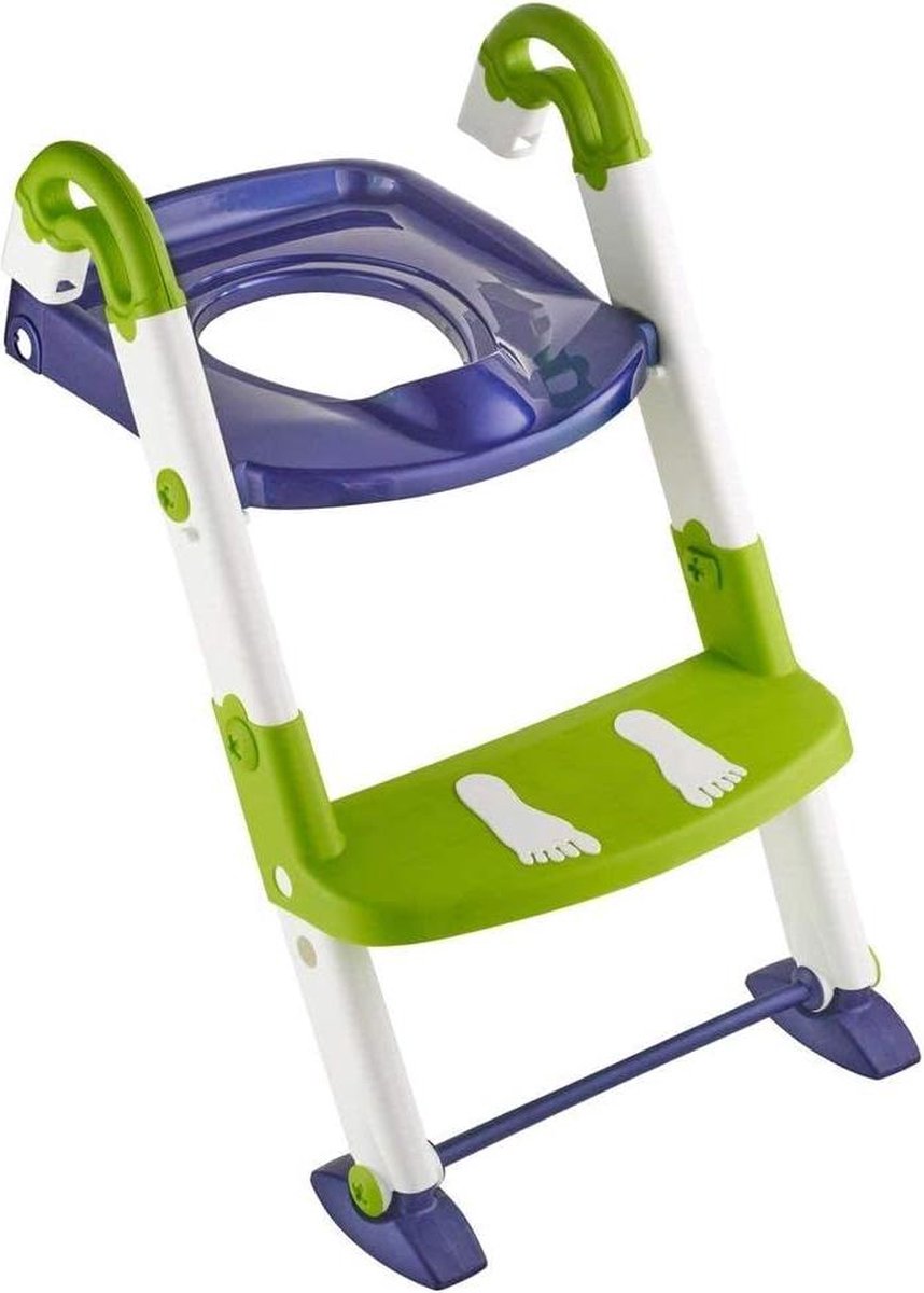 Image of 3-in-1 Toilettrainer met trapje voor kinderen van 18-36 maanden - Opvouwbaar - Wit Groen Blauw - 600060255