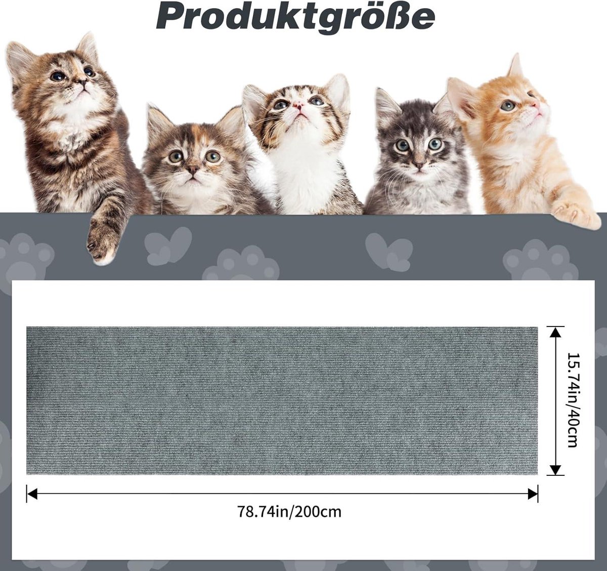 MIAOGE 200 x 40 cm snijdbare zelfklevende krabmat voor katten