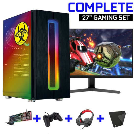 Foto: Gmr x control gaming set v2 gamepc 27 inch monitor toetsenbord muis game controller 