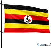 VlagDirect - Oegandese vlag - Oeganda vlag - Uganda vlag - 90 x 150 cm.