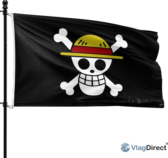 VlagDirect - drapeau en un morceau - drapeau jolly Roger - 90 x 150 cm.