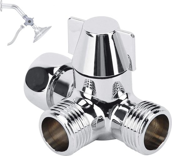 3-weg ventiel G3/4 inch, omschakelventiel douche, 3-weg omschakelventiel, massief messing, sanitairventiel, douchesysteem, reserveonderdeel, voor toiletten, badkamer, keuken (zilver 3-weg ventiel G3/4 inch, omschakelventiel douche, 3-weg omschakelventiel, massief messing, sanitairventiel, douchesysteem, reserveonderdeel, voor toiletten, badkamer, keuken (zilver